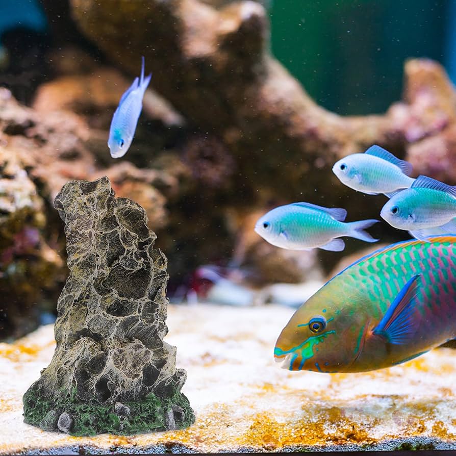 Amazon.co.jp: ledmomo アクアリウム オブジェ 岩山 隠れ家 水槽